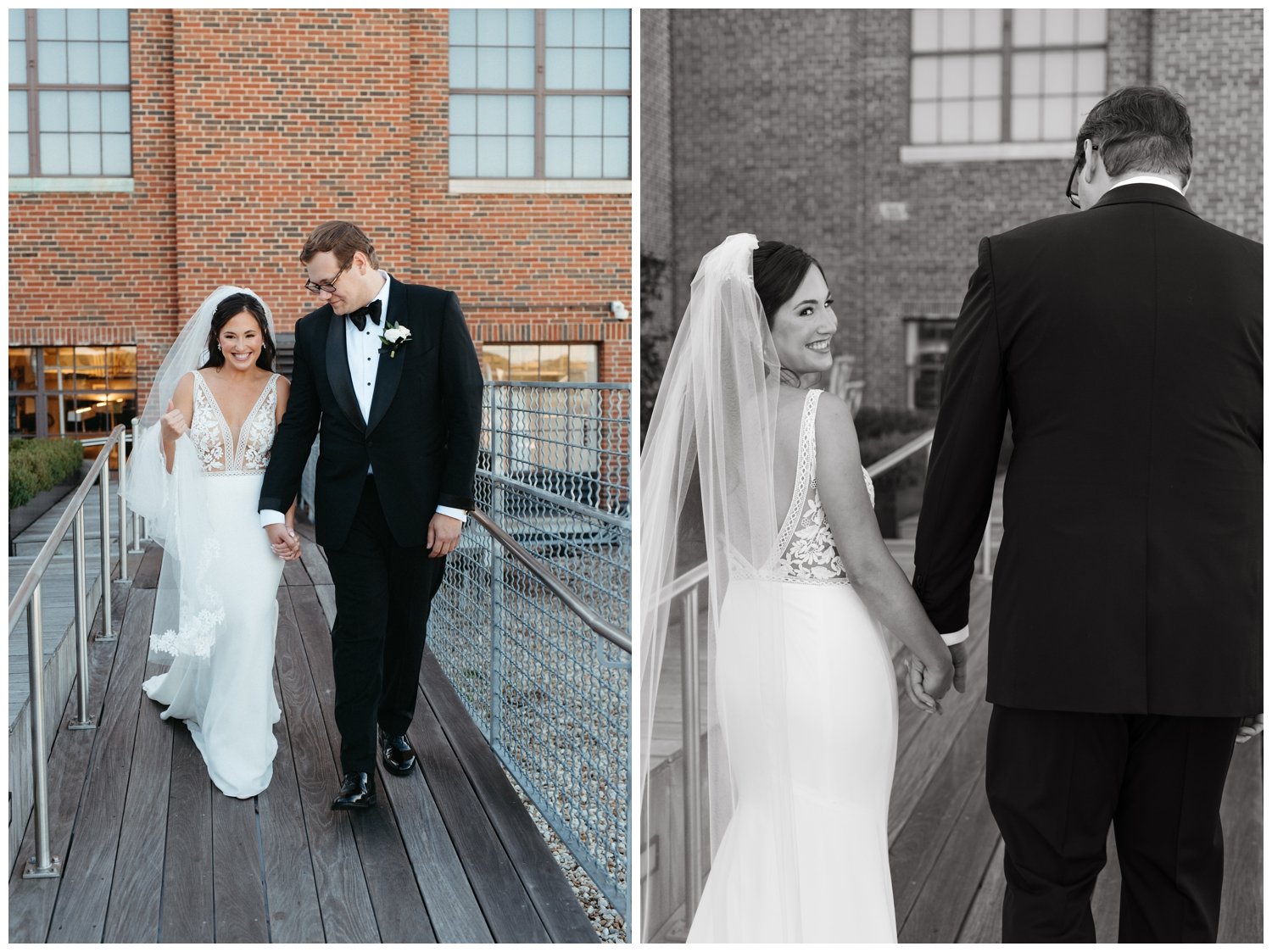 The couple explores the Roof at Ponce City Market before the ceremony