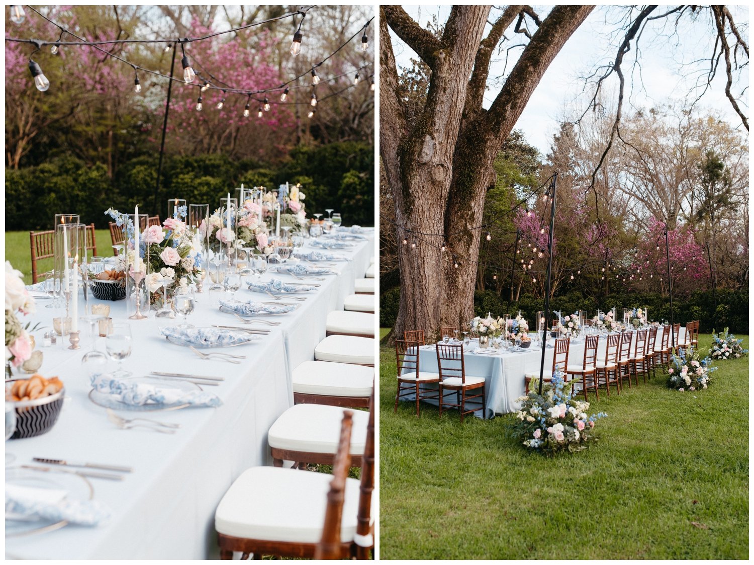 Tablescape for dinner reception at Atlanta intimate wedding venue