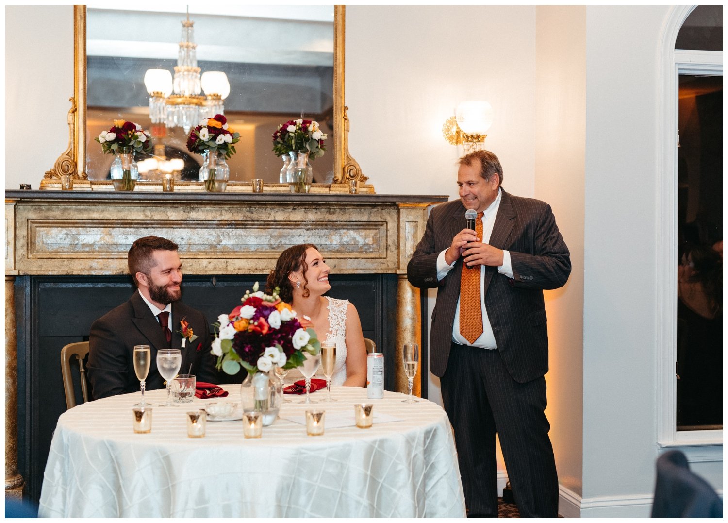 A guest gives a speech at the intimate destination wedding