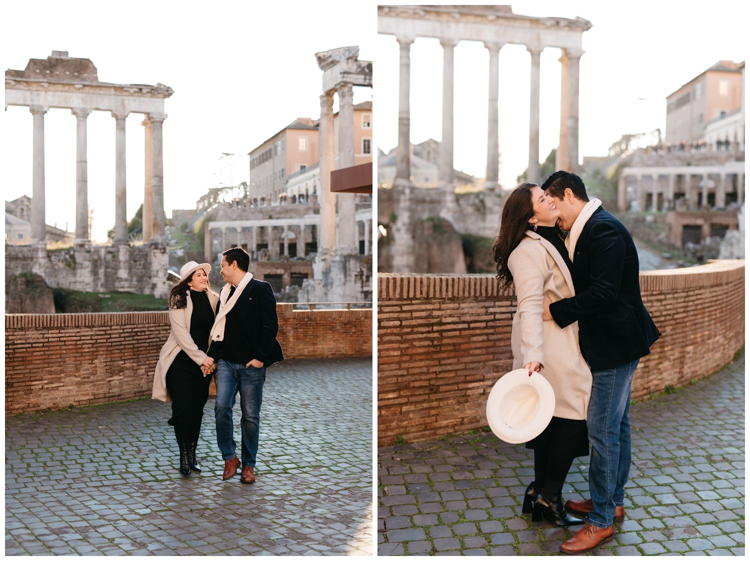 a wedding photographer in Italy with a couple by the forum
